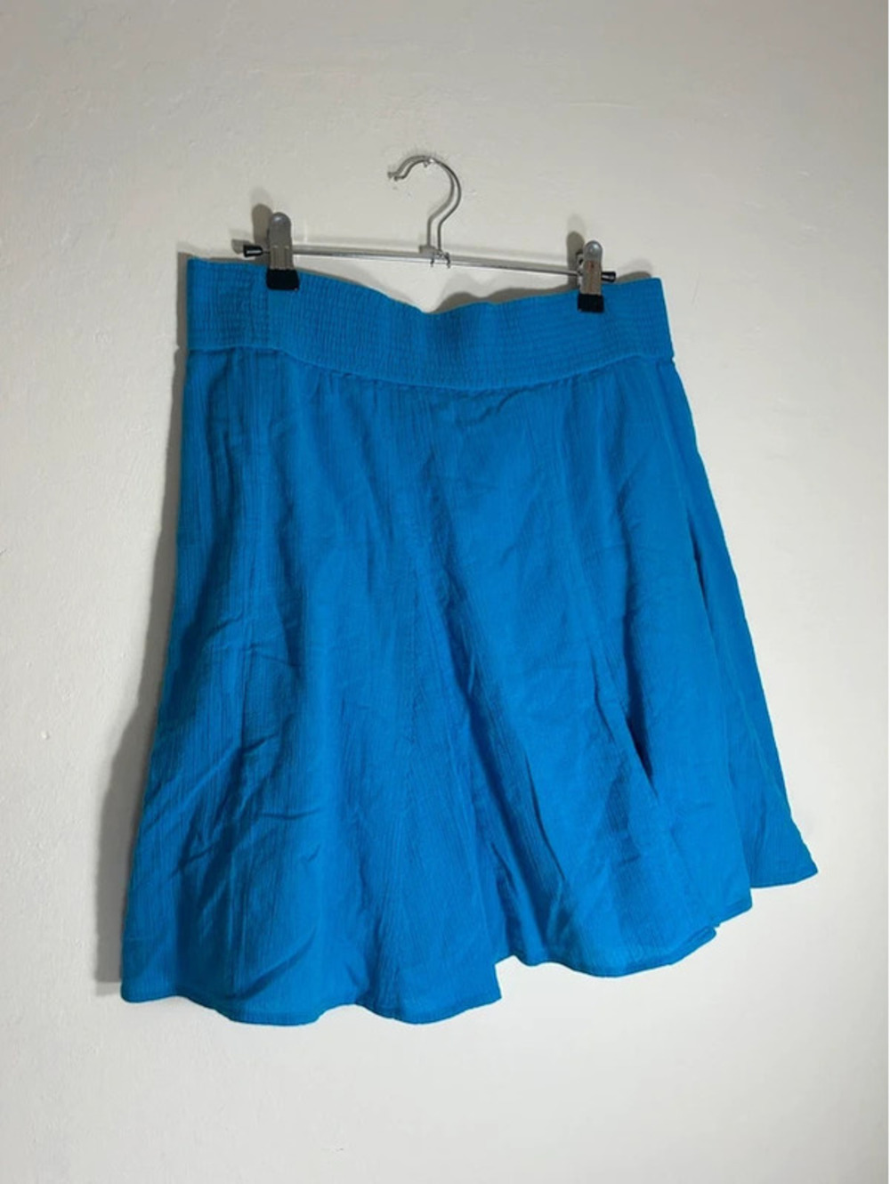 Ann Taylor Blue Flowy Flared Mini Skirt with Frocked Waist